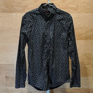 Zara Man dragonfly micro print slim fit black